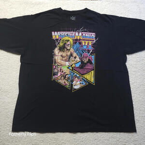 WWE WrestleMania VI Graphic Tee 2X 100 percent Cotton Black modern vintage